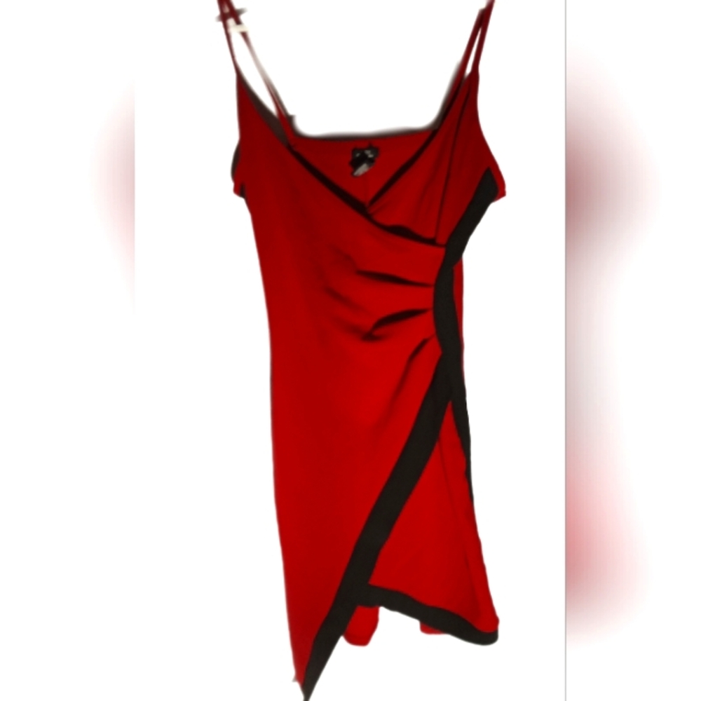 Elegant Red and Black Dress